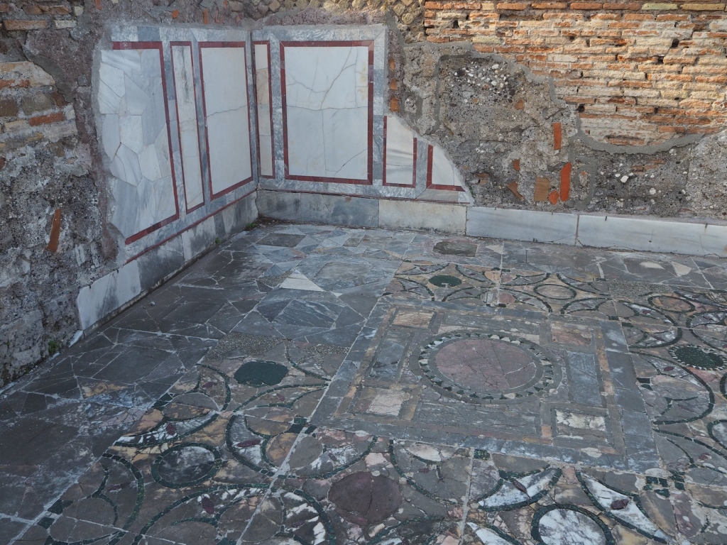 Roman marble decorations on floors and walls